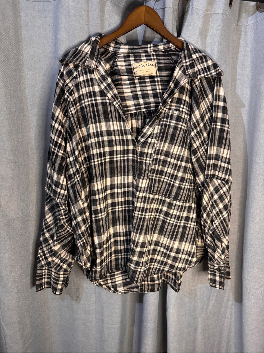 We The Free Black & White Plaid Shirt